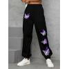 imageSOLY HUX Womens Butterfly Print Drawstring High Waisted Sweatpants Joggers PantsButterfly Graphic Black