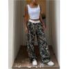 imageSOLY HUX Womens Camo Pants Elastic Waist Baggy Wide Leg Y2k Sweatpants with PocketsBrown Maple Leaf