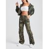 imageSOLY HUX Womens Camo Pants Straight Leg Denim Pants Casual Jeans Streetwear Cargo PantsGreen Camo