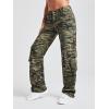 imageSOLY HUX Womens Camo Pants Straight Leg Denim Pants Casual Jeans Streetwear Cargo PantsGreen Camo