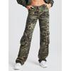 imageSOLY HUX Womens Camo Pants Straight Leg Denim Pants Casual Jeans Streetwear Cargo PantsGreen Camo