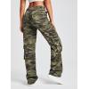 imageSOLY HUX Womens Camo Pants Straight Leg Denim Pants Casual Jeans Streetwear Cargo PantsGreen Camo