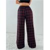 imageSOLY HUX Womens Casual Plaid Baggy Pants High Waisted Y2k Pants Drawstring Sweatpants StreetwearRed Plaid
