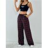 imageSOLY HUX Womens Casual Plaid Baggy Pants High Waisted Y2k Pants Drawstring Sweatpants StreetwearRed Plaid