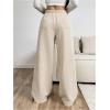 imageSOLY HUX Womens Drawstring Wide Leg Pants Corduroy Baggy Sweatpants with PocketsPure Khaki