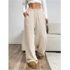 imageSOLY HUX Womens Drawstring Wide Leg Pants Corduroy Baggy Sweatpants with PocketsPure Khaki
