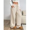 imageSOLY HUX Womens Drawstring Wide Leg Pants Corduroy Baggy Sweatpants with PocketsPure Khaki