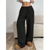 imageSOLY HUX Womens Drawstring Wide Leg Pants Corduroy Baggy Sweatpants with PocketsSolid Black