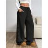 imageSOLY HUX Womens Drawstring Wide Leg Pants Corduroy Baggy Sweatpants with PocketsSolid Black