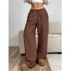 imageSOLY HUX Womens Drawstring Wide Leg Pants Corduroy Baggy Sweatpants with PocketsSolid Brown