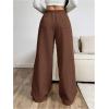 imageSOLY HUX Womens Drawstring Wide Leg Pants Corduroy Baggy Sweatpants with PocketsSolid Brown