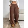 imageSOLY HUX Womens Drawstring Wide Leg Pants Corduroy Baggy Sweatpants with PocketsSolid Brown