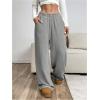 imageSOLY HUX Womens Drawstring Wide Leg Pants Corduroy Baggy Sweatpants with PocketsSolid Grey