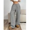 imageSOLY HUX Womens Drawstring Wide Leg Pants Corduroy Baggy Sweatpants with PocketsSolid Grey