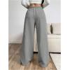imageSOLY HUX Womens Drawstring Wide Leg Pants Corduroy Baggy Sweatpants with PocketsSolid Grey