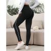 imageSOLY HUX Womens High Waisted Leggings Contrast Binding Letter Patched Workout Running Yoga PantsBlack Letter