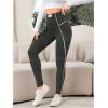 imageSOLY HUX Womens High Waisted Leggings Contrast Binding Letter Patched Workout Running Yoga PantsDark Grey Letter