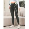 imageSOLY HUX Womens High Waisted Leggings Contrast Binding Letter Patched Workout Running Yoga PantsDark Grey Letter