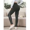imageSOLY HUX Womens High Waisted Leggings Contrast Binding Letter Patched Workout Running Yoga PantsDark Grey Letter