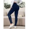 imageSOLY HUX Womens High Waisted Leggings Contrast Binding Letter Patched Workout Running Yoga PantsRoyal Blue Letter