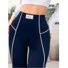 imageSOLY HUX Womens High Waisted Leggings Contrast Binding Letter Patched Workout Running Yoga PantsRoyal Blue Letter