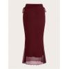 imageSOLY HUX Womens Mesh Tie Side Ruched Long Skirt Elastic Waist Bodycon Fishtail SkirtsPure Burgundy
