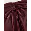 imageSOLY HUX Womens Mesh Tie Side Ruched Long Skirt Elastic Waist Bodycon Fishtail SkirtsPure Burgundy
