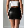 imageSOLY HUX Womens PU Leather Bodycon Skirt High Waisted Ruched Mini SkirtsPlain Black