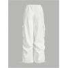 imageSOLY HUX Womens Parachute Cargo Pants Elastic Waist Baggy Y2K Pants with Pockets StreetwearPure White