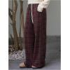imageSOLY HUX Womens Plaid Checkered Pants Drawstring High Waisted Baggy Wide Leg Trousers with PocketsMulticoloured Plaid