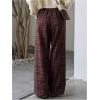 imageSOLY HUX Womens Plaid Checkered Pants Drawstring High Waisted Baggy Wide Leg Trousers with PocketsMulticoloured Plaid