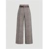 imageSOLY HUX Womens Plaid High Waisted Wide Leg Pants Casual Work Office Long TrousersPink Plaid