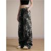 imageSOLY HUX Womens Plus Size Leopard Print Sweatpants Drawstring Waist Wide Leg Y2k Pants with PocketsBlack and White Leopard