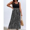 imageSOLY HUX Womens Plus Size Print Belted Jumpsuits Casual Summer Sleeveless Square Neck Wide Leg Tank Romper Long PantsBlack Multi