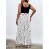 imageSOLY HUX Womens Plus Size Print Belted Jumpsuits Casual Summer Sleeveless Square Neck Wide Leg Tank Romper Long PantsBlack White Multi