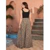 imageSOLY HUX Womens Plus Size Print Belted Jumpsuits Casual Summer Sleeveless Square Neck Wide Leg Tank Romper Long PantsBlack and Beige