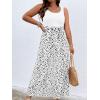 imageSOLY HUX Womens Plus Size Print Belted Jumpsuits Casual Summer Sleeveless Square Neck Wide Leg Tank Romper Long PantsWhite Multi