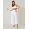 imageSOLY HUX Womens Sheer Pants High Waist Wide Leg Beach Swimwear Bikini Cover Up PantsPure White