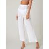 imageSOLY HUX Womens Sheer Pants High Waist Wide Leg Beach Swimwear Bikini Cover Up PantsPure White