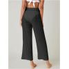 imageSOLY HUX Womens Sheer Pants High Waist Wide Leg Beach Swimwear Bikini Cover Up PantsSolid Black