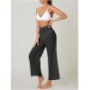 imageSOLY HUX Womens Sheer Pants High Waist Wide Leg Beach Swimwear Bikini Cover Up PantsSolid Black