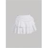 imageSOLY HUX Womens Summer Ruffle Layered Mini Skirts Drawstring Ruched High Waisted Flowy Skater SkirtsPure White
