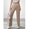 imageSOLY HUX Womens Sweatpants High Waisted Straight Leg Pants Drawstring Fall Casual TrousersSolid Khaki