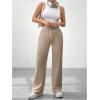 imageSOLY HUX Womens Sweatpants High Waisted Straight Leg Pants Drawstring Fall Casual TrousersSolid Khaki