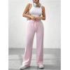 imageSOLY HUX Womens Sweatpants High Waisted Straight Leg Pants Drawstring Fall Casual TrousersSolid Pink