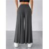 imageSOLY HUX Womens Tie Front Palazzo Pants High Waisted Wide Leg Loose Long PantsPlain Grey