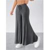 imageSOLY HUX Womens Tie Front Palazzo Pants High Waisted Wide Leg Loose Long PantsPlain Grey