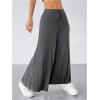 imageSOLY HUX Womens Tie Front Palazzo Pants High Waisted Wide Leg Loose Long PantsPlain Grey