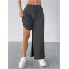 imageSOLY HUX Womens Tie Front Palazzo Pants High Waisted Wide Leg Loose Long PantsPlain Grey