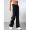 imageSOLY HUX Womens Wide Leg Sweatpants Y2k Streetwear Casual High Waisted Baggy Track PantsBlack Striped